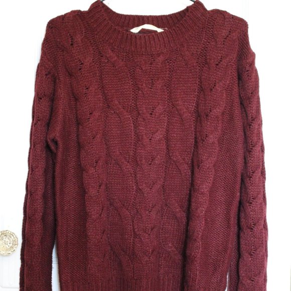 Burgundy Knit Sweater - Picture 1 of 8